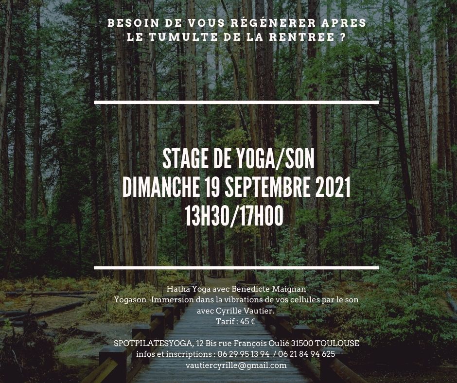 Stage Yoga / Son Dimanche 19 Septembre 13h30-17h