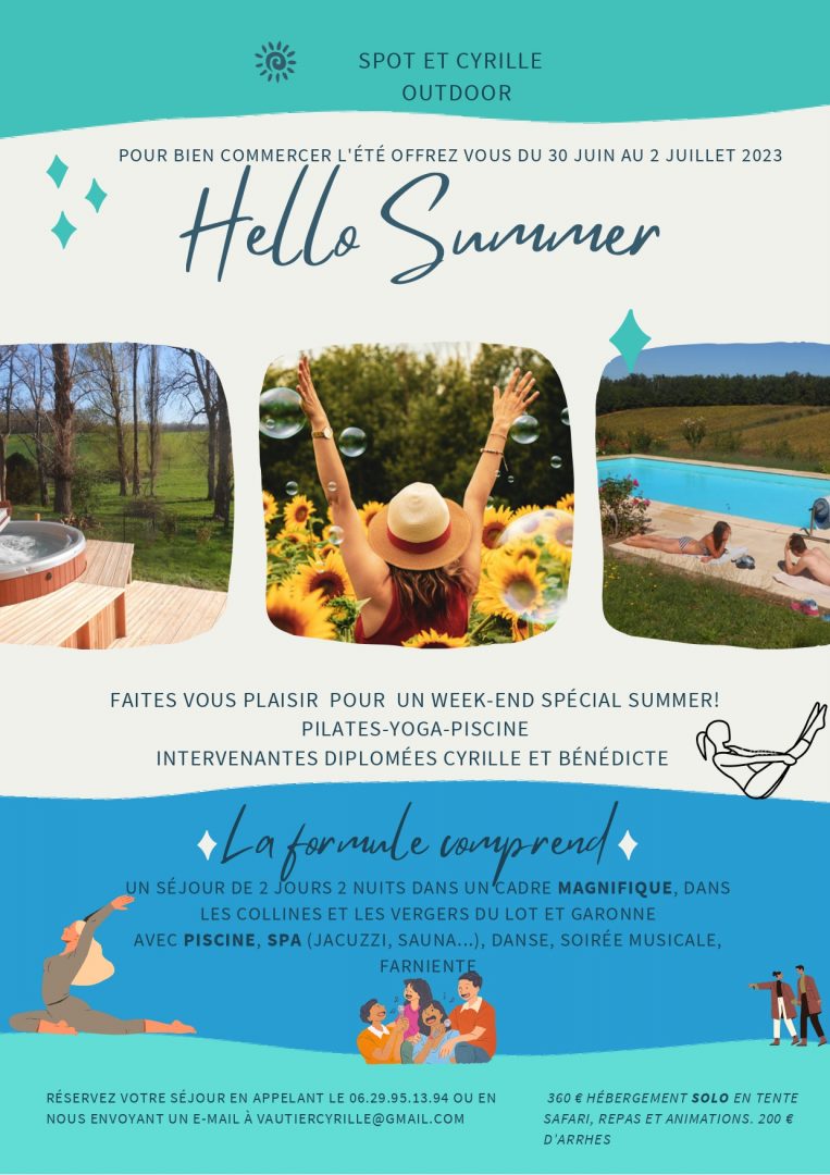 Stage Hello Summer du 30 juin 1er et 2 juillet 2023